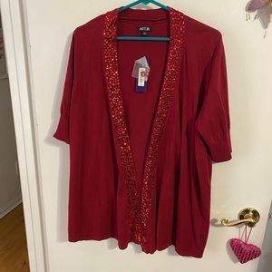 1X NWT Apt 9 dark red cardigan with sequins